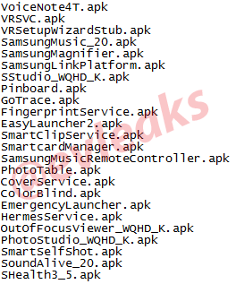 evleaks Samsung Galaxy Note 4 APK list