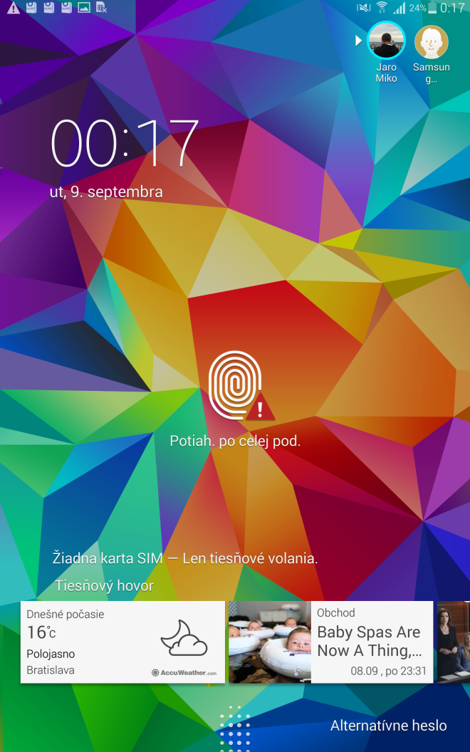 Galaxy Tab S lockscreen