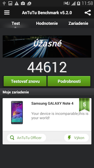Galaxy Note 4 benchmark