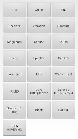 Galaxy Note 4 diagnostics menu