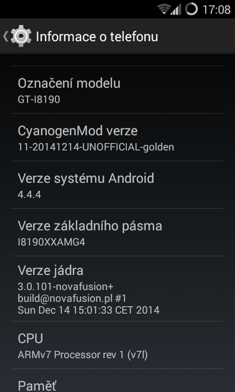 Galaxy S III ሚኒ KitKat