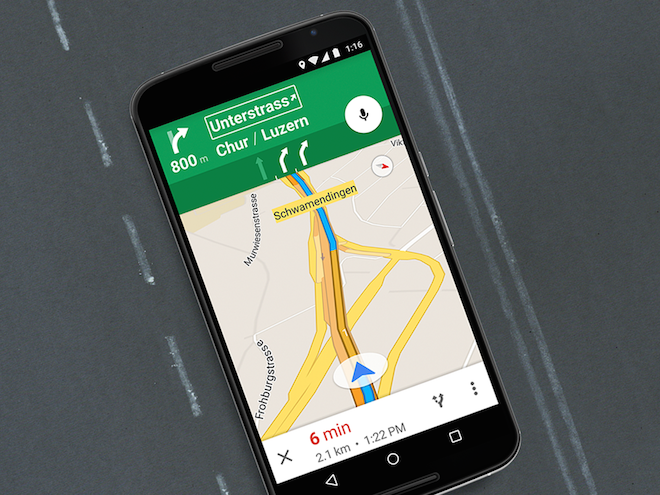 Google Maps Lane Guidance