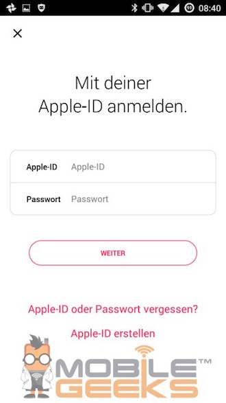 Apple Music for Android Login