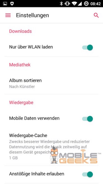 Apple Music for Android Settings