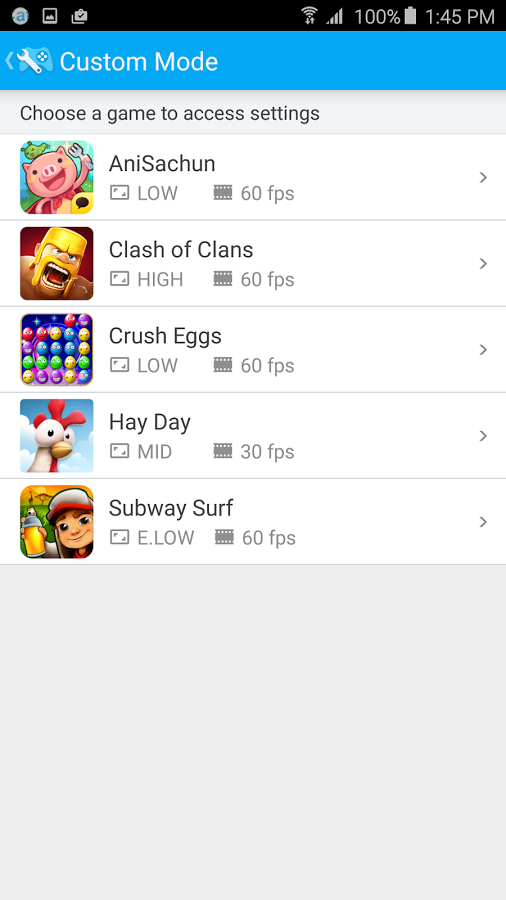 Samsung Game Tuner app