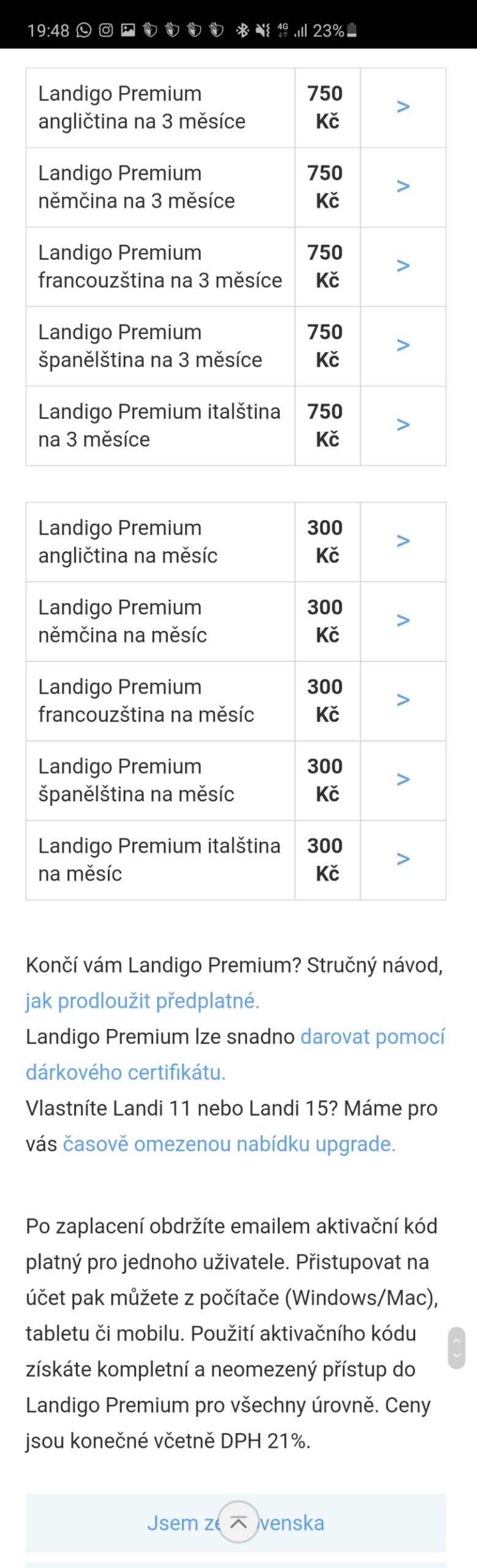 Landigo Premium licence ceník 3 měsíce Landigo Premium licence ceník 3 měsíce