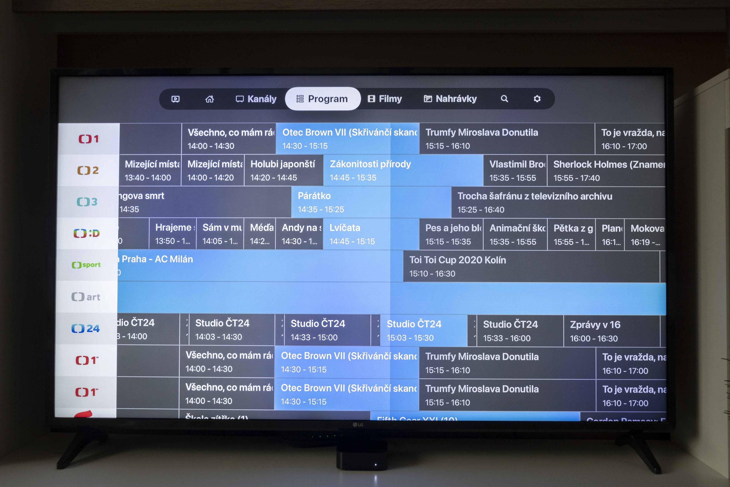 sledovani tv apple tv 3