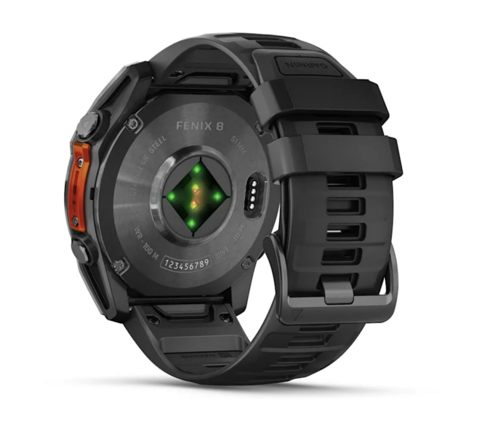 Chofit Lunetta Protettiva In Acciaio Per Garmin Fenix 8 51mm – Adesiva, Resistente Ai Graffi, Per AMOLED E SOLAR (Nero-Rosso)