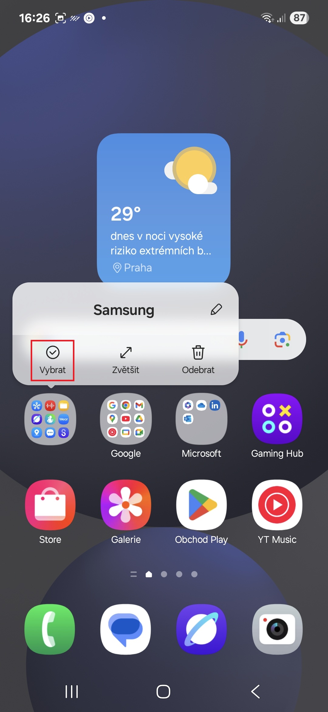 Samsung presunuti vice aplikaci najednou na jinou stranku domovske obr. 2