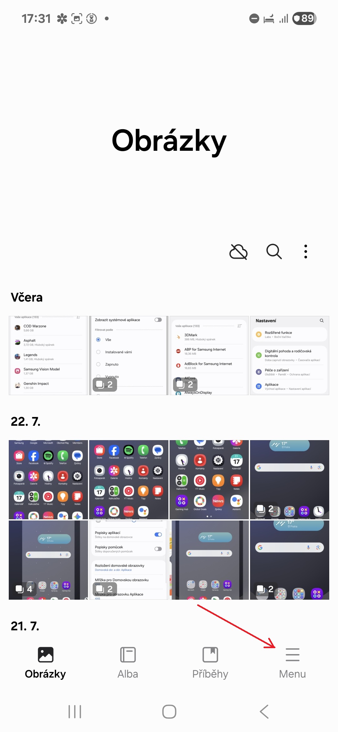 Jak na Samsungu pridat videa z Galerie na dom. obr. 1