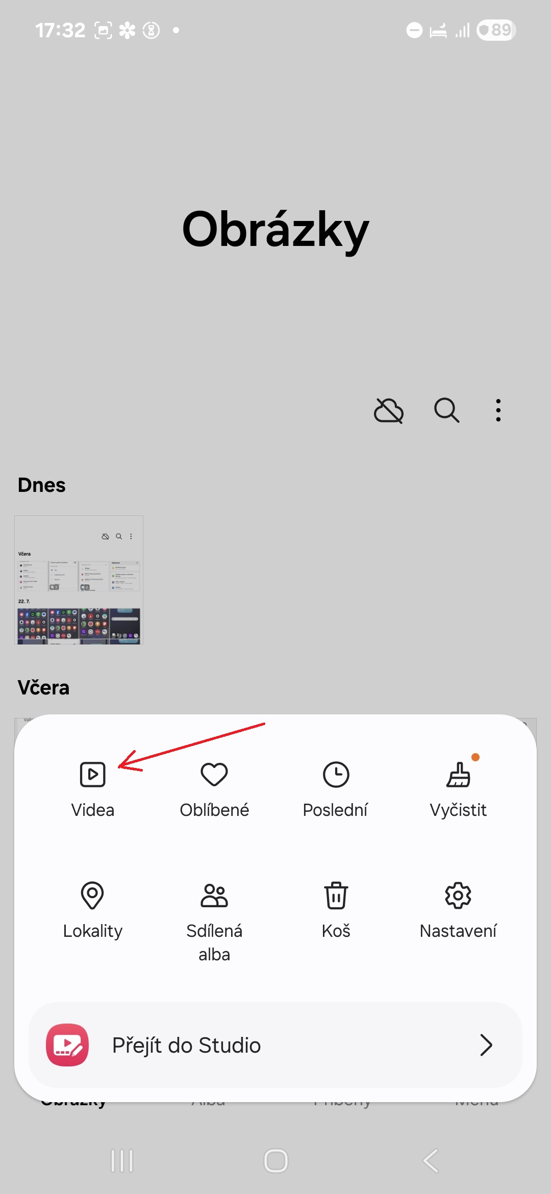 Jak na Samsungu pridat videa z Galerie na dom. obr. 2