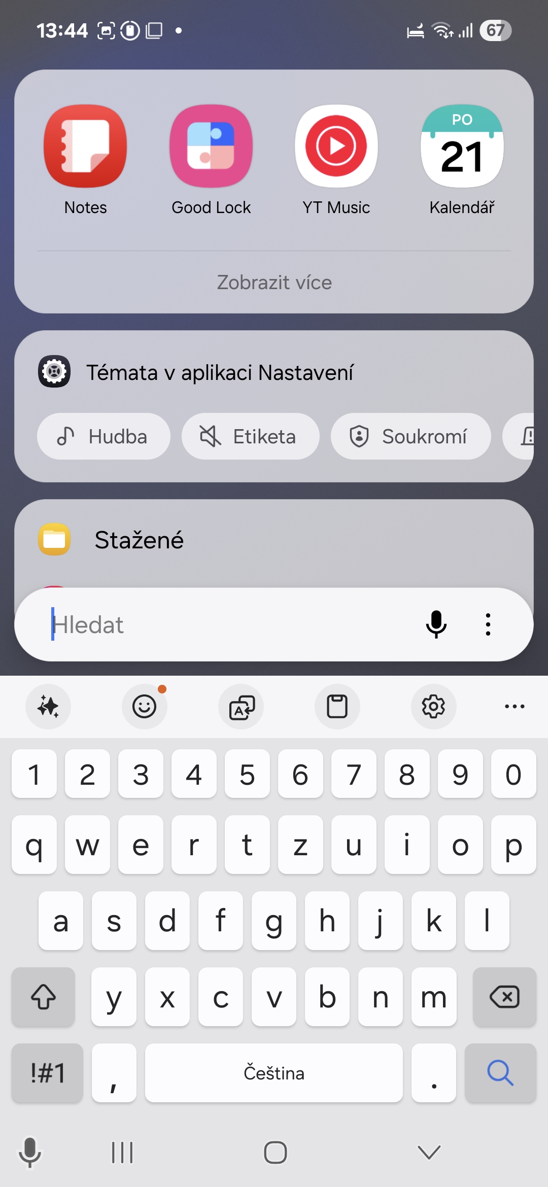 Jak pridat na obrazovku naposledy spustenych aplikaci vyhledavaci listu 5