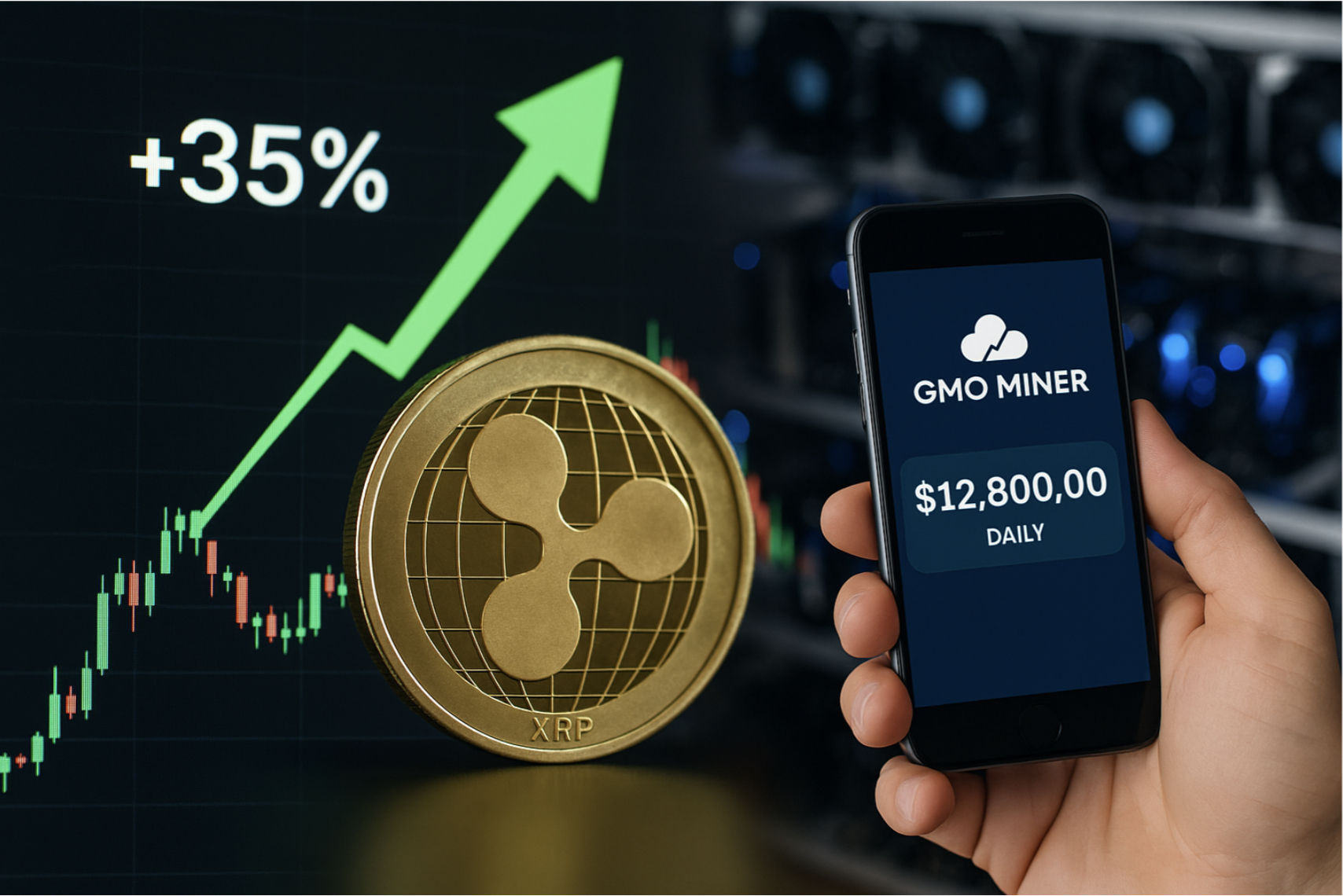 Komerční sdělení: XRP price rises 35%, holders flock to GMO Miner to