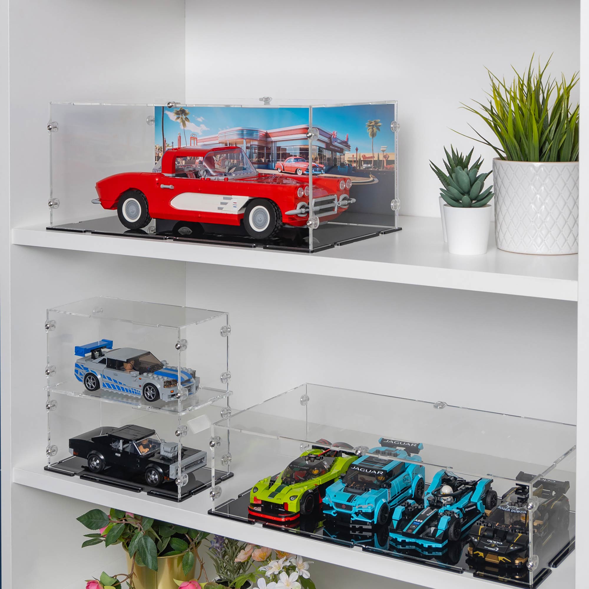 lego 1961 red chevy corvette display case lifestyle