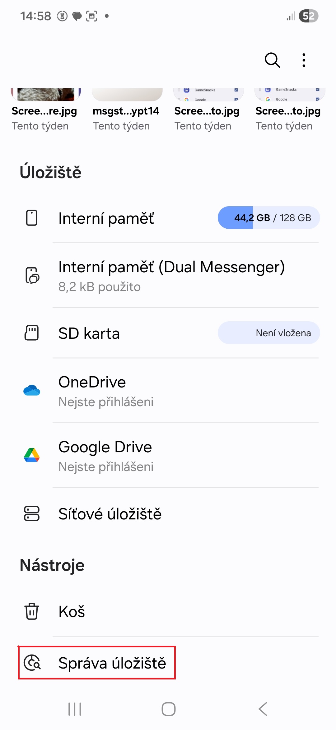 One UI 8 Moje soubory pristupna sekce Dalsi soubory 2