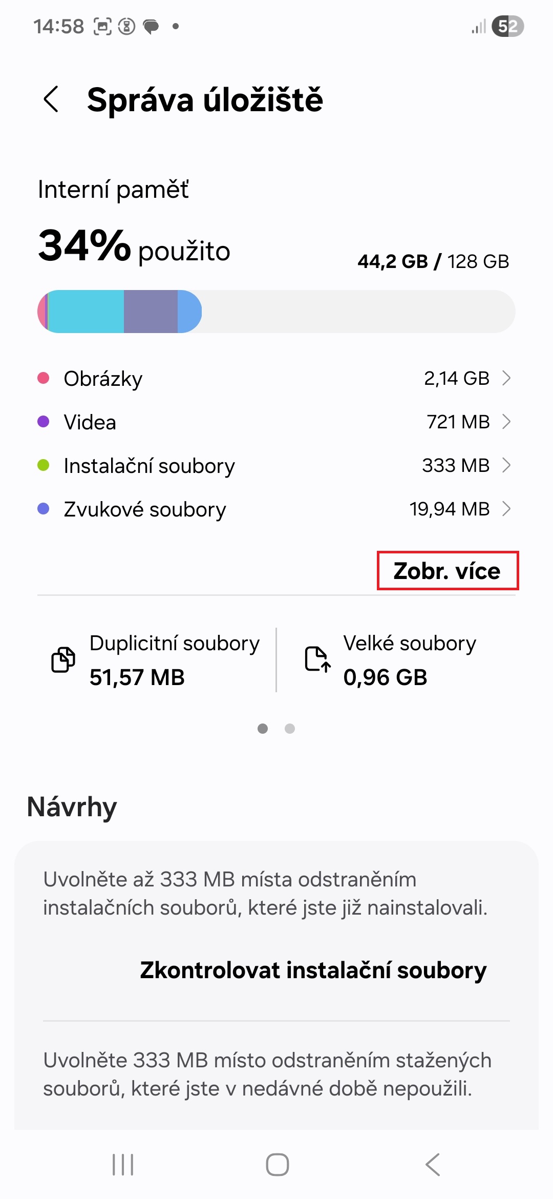 One UI 8 Moje soubory pristupna sekce Dalsi soubory 3