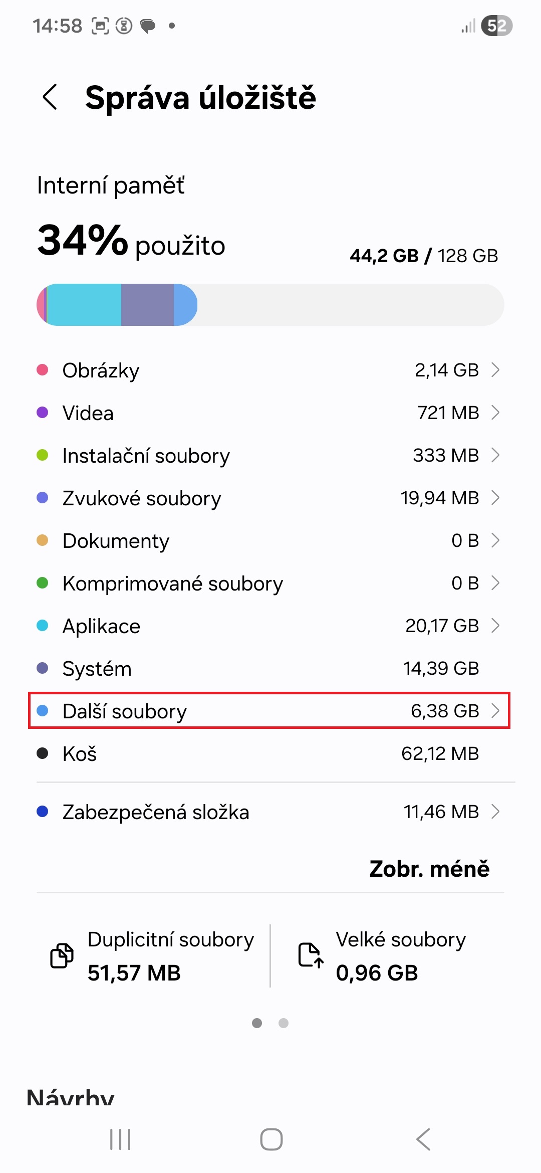 One UI 8 Moje soubory pristupna sekce Dalsi soubory 4