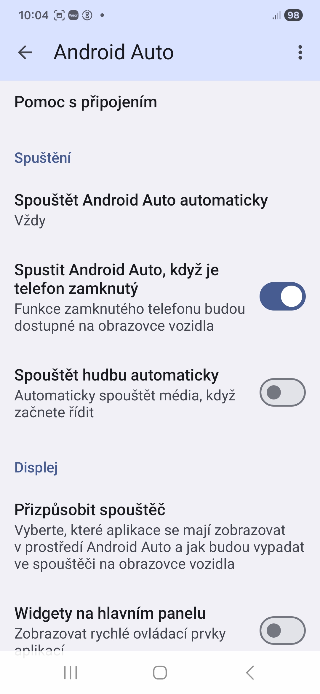 Android Auto tri nastaveni ktere menim na jazdem novem Samsungu 3