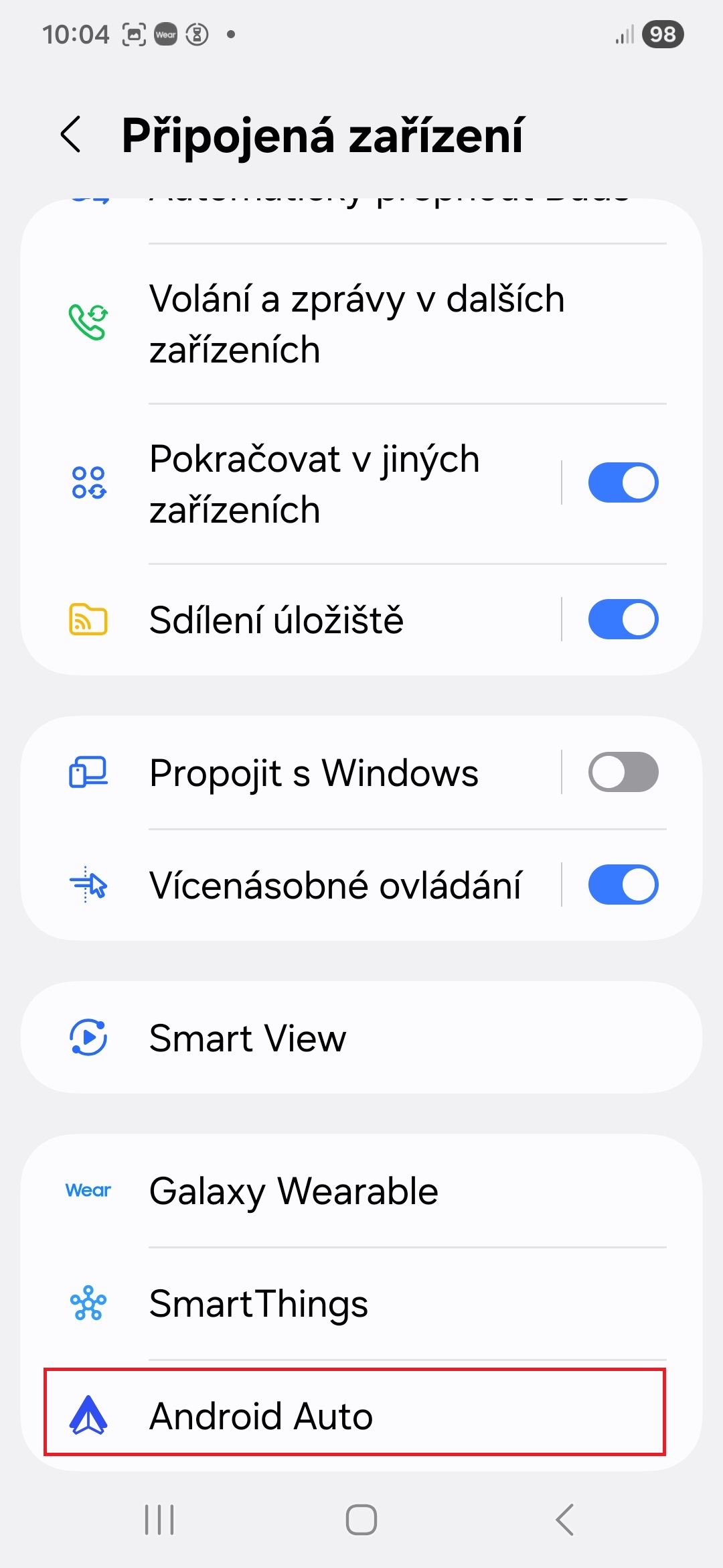 Android Auto tri nastaveni ktere menim na jazdem novem Samsungu 4