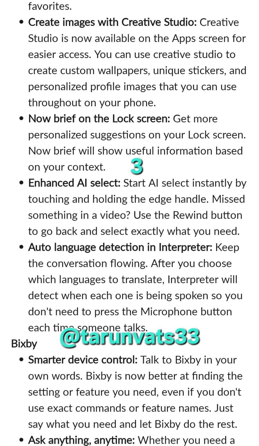 Escaped complete changelog One UI 8.5 per Galaxy S25 - Samsung Magazine