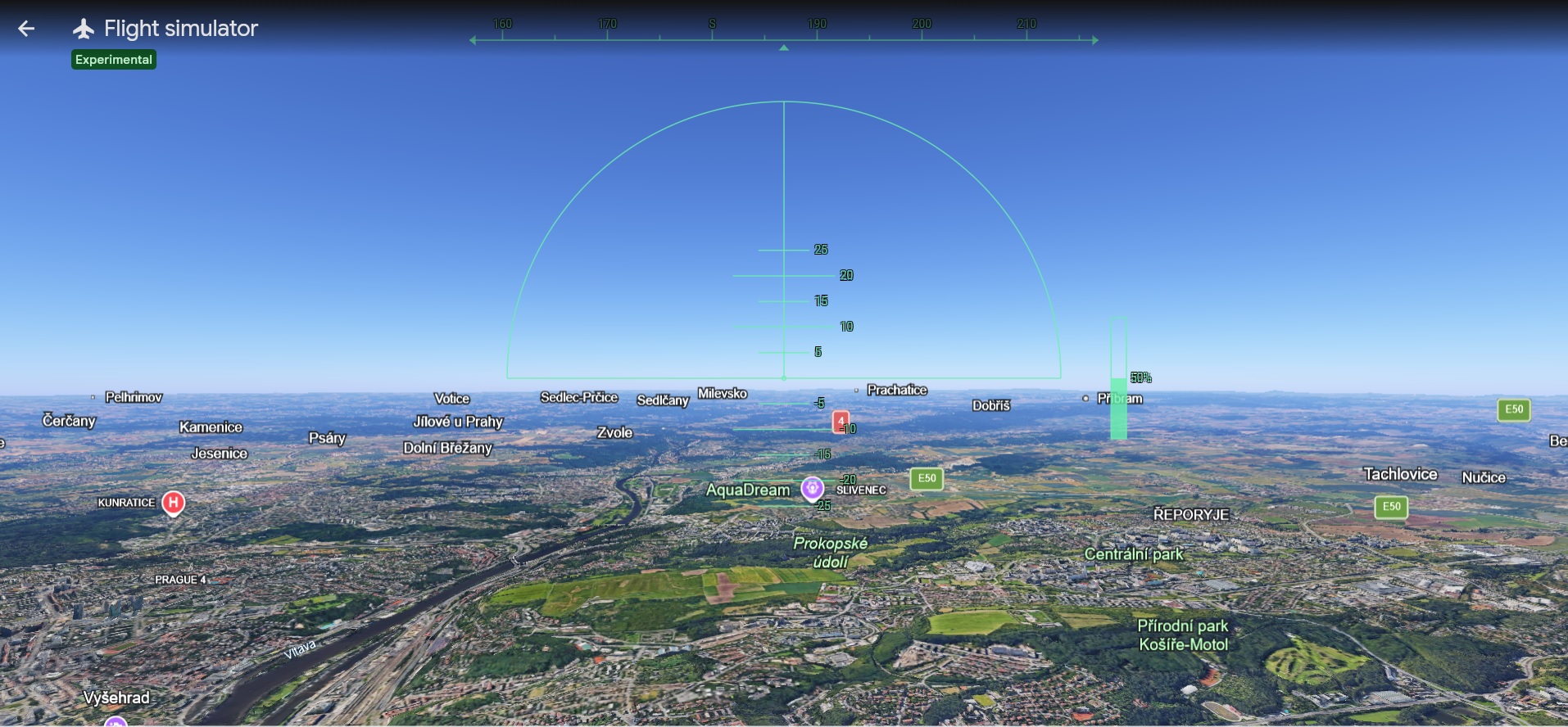 Google Earth letecký simulátor 2