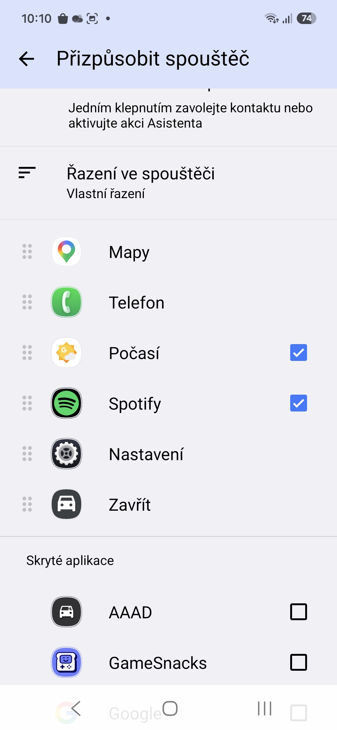 Android Auto zmena nastaveni pro neodvadeni pozornosti od rizeni 9