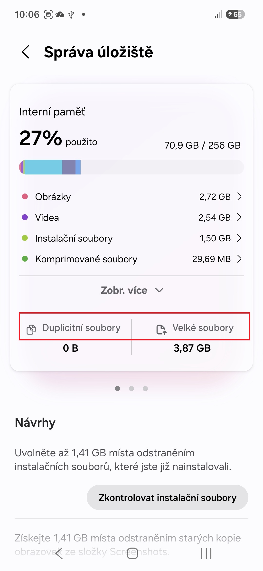Jsk uvolnit misto na Samsungu a neprijit o dotky zpravy aplikace 13