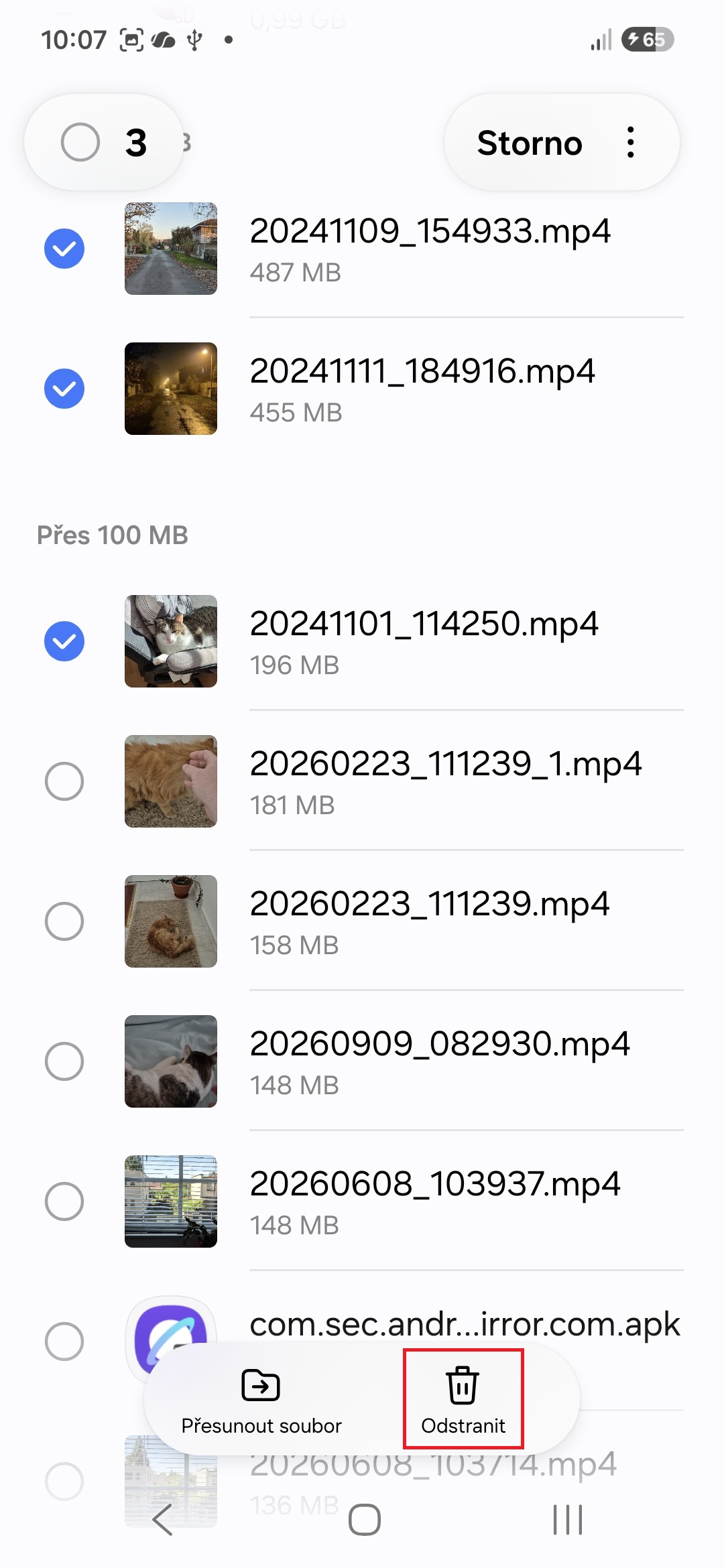 Jsk uvolnit misto na Samsungu a neprijit o dotky zpravy aplikace 14
