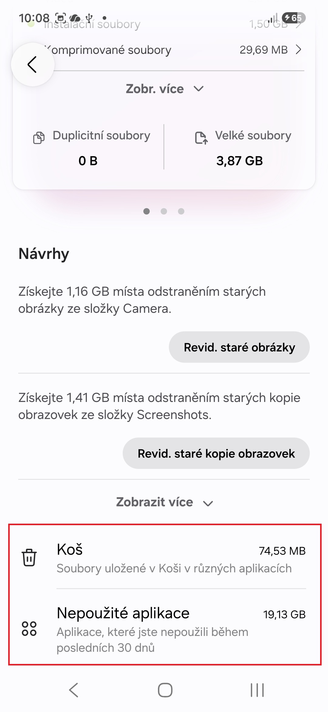 Jsk uvolnit misto na Samsungu a neprijit o dotky zpravy aplikace 18