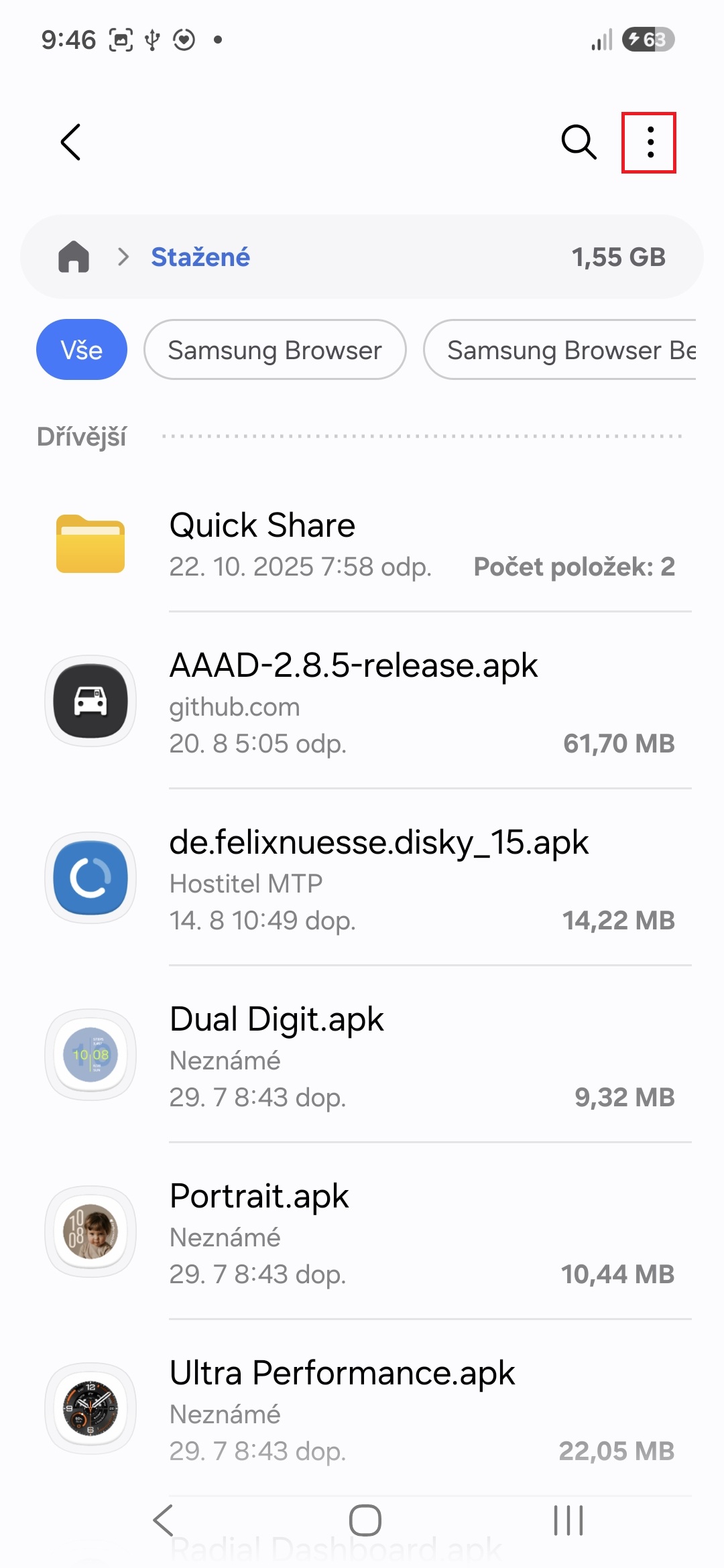 Jsk uvolnit misto na Samsungu a neprijit o dotky zpravy aplikace 7