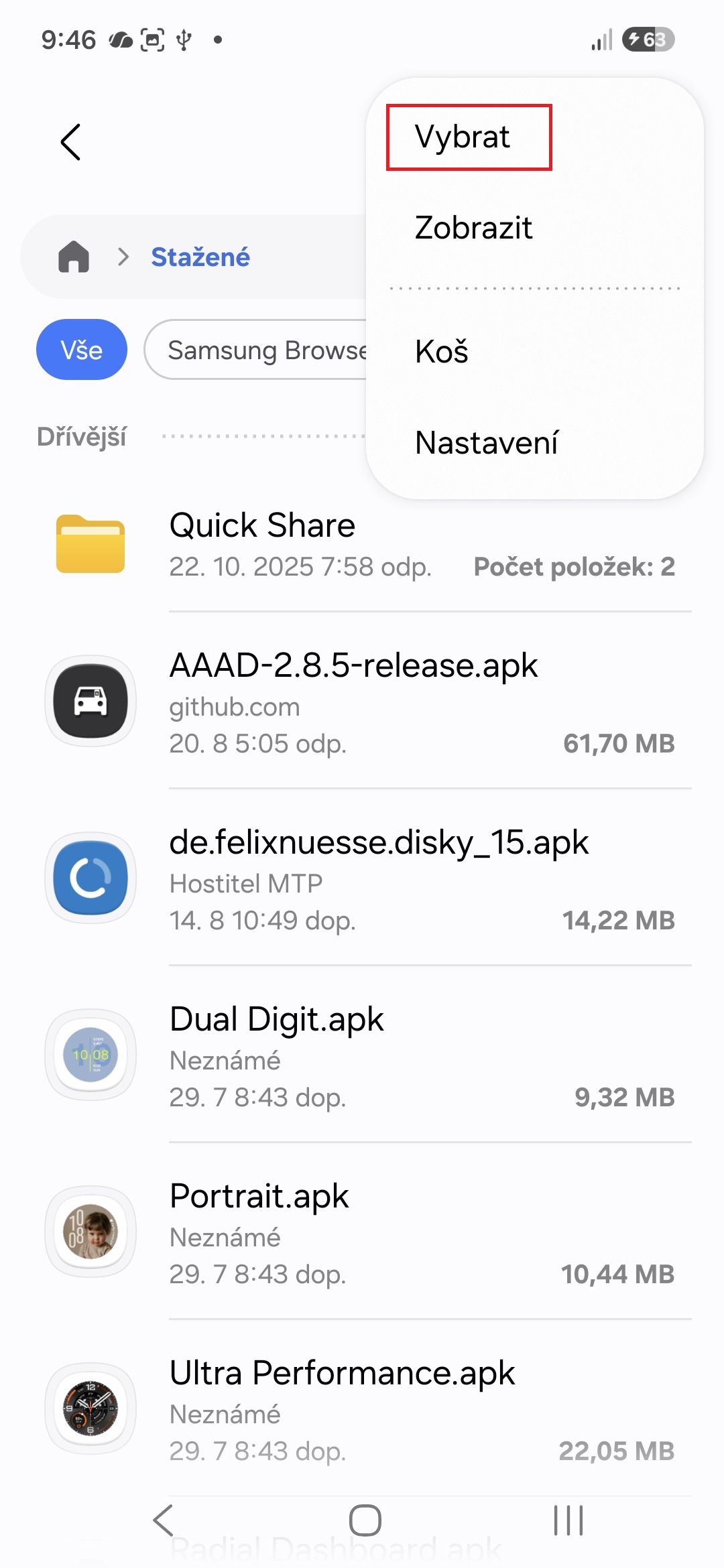 Jsk uvolnit misto na Samsungu a neprijit o dotky zpravy aplikace 8